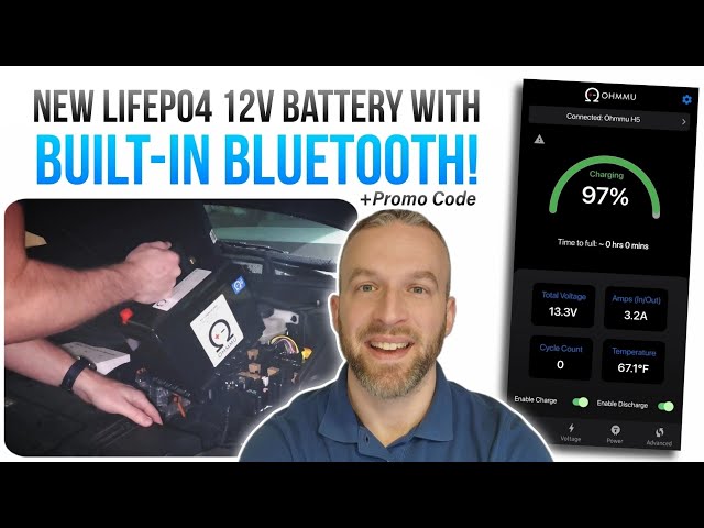 New Ohmmu LiFePO4 12v Battery with Built-in BLUETOOTH! 😀 Install & App Review