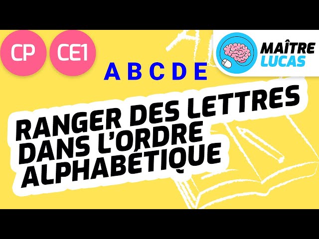 Ranger dans l'ordre alphabétique CP - CE1 - Cycle 2 - Français