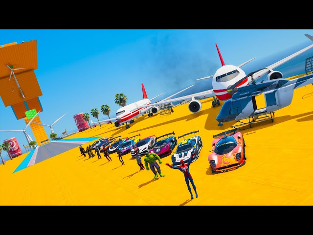 Stunts specially for Super Sport Cars GTA V mod challenge only Spiderman friends participated