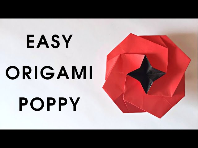 Origami POPPY | How to make a paper poppy | Origami flower