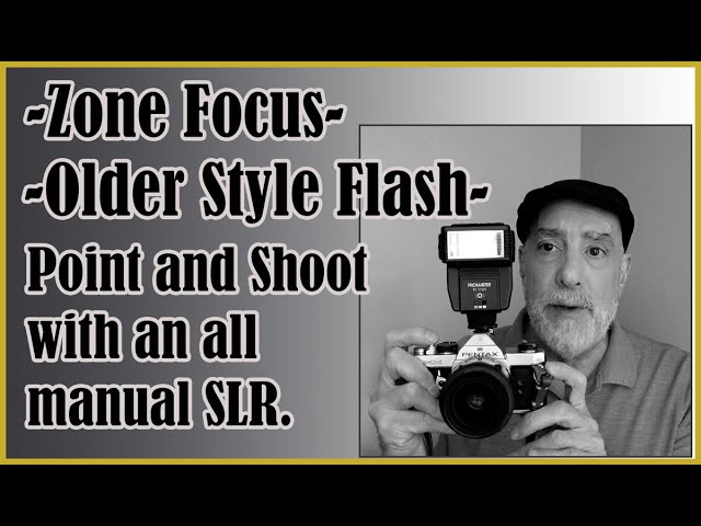 Zone focus. An older style automatic flash. Point and shoot photos with my all manual Pentax MX