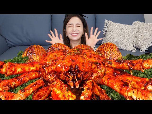 [Mukbang ASMR] SPICY 🔥 Giant Mala KINGCRAB 🦀 Abalone Seafood Seafoodboil Recipe Eatingshow Ssoyoung