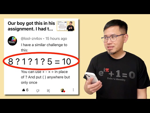 “I have a similar challenge to this”: 8 ? 1 ? 1 ?  5 = 10