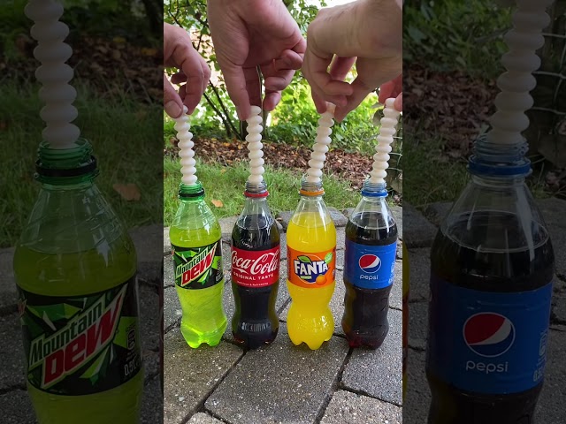 Coca Cola, Fanta, Sprite und Mentos | Experiment #Shorts￼