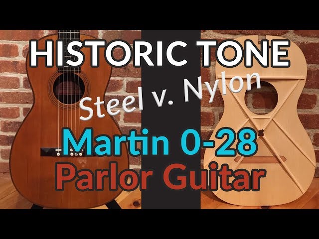 STEEL OR NYLON STRINGS? Which sounds better? -  AUDIO COMPARISON - Vintage Martin Parlor Guitar