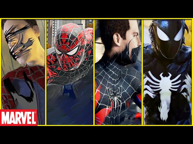Evolution of Peter Parker's Transformation into Black Symbiote in Spider-Man Games