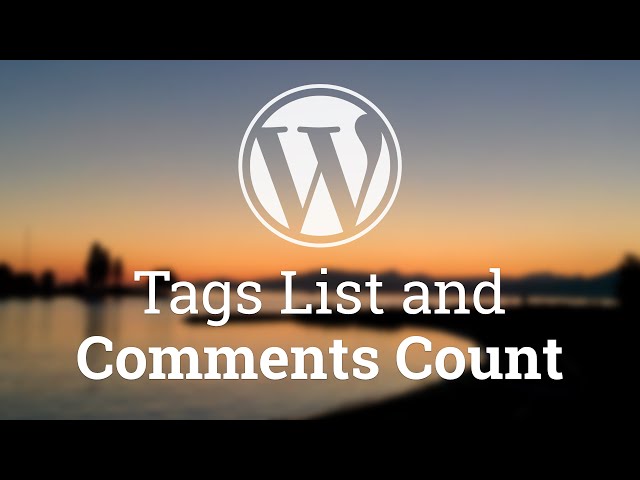 Part 20 - WordPress Theme Development - Tags List and Comments Count