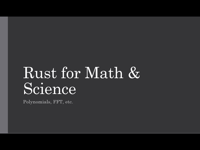 My Winter Rust Programming Project | Rust, Polynomials, Fast Fourier Transform