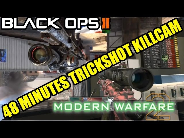 48 MINUTES OF TRICKSHOT KILLCAM MW2 VS BLACK OPS 2 | 140 KILLCAMS !!!