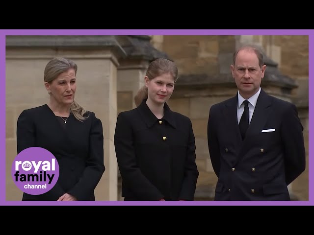 Prince Edward, Sophie and Lady Louise Windsor View Tributes for Prince Philip