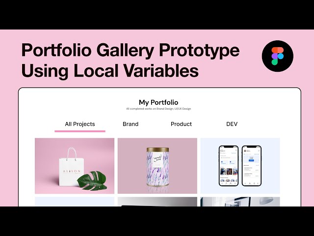 Interactive Portfolio Category Tab Prototype with Local Variable in Figma.