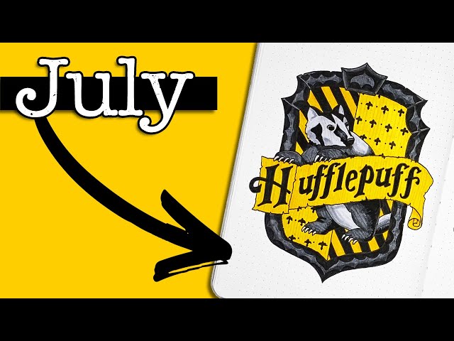 July Bullet Journal Setup 💜 Hufflepuff bullet journal theme