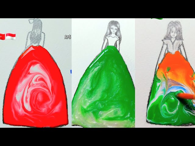 7 easy satisfying dress colour mixing / satisfying art