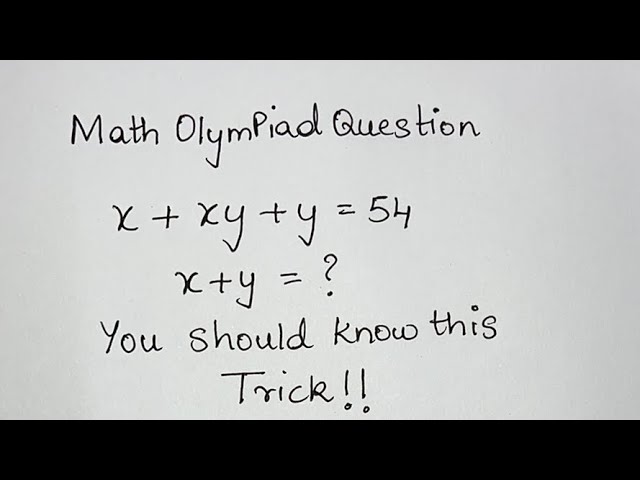 Math Olympiad Question | Nice Algebra Equation | You should know this trick!!