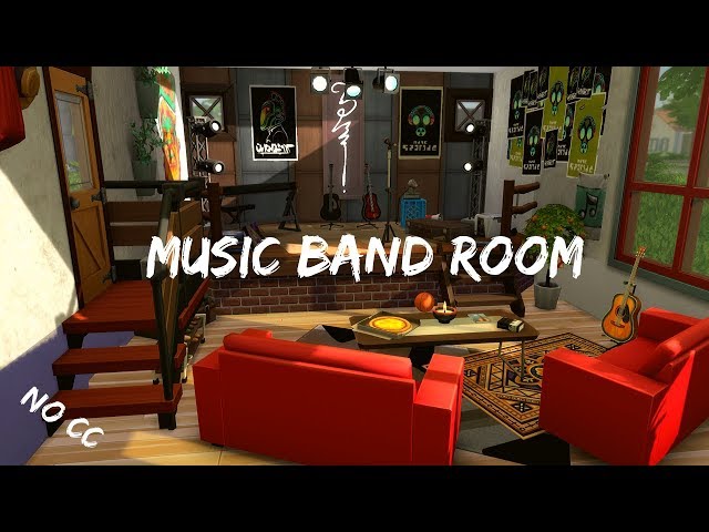 🎶 MUSIC BAND ROOM 🎸SIMS 4 SPEED BUILD STOP MOTION (NO CC)