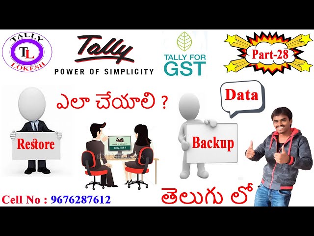 Data Backup and Restore in Tally || Telugu ||