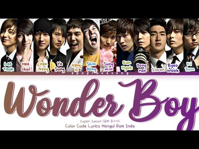 Super Junior (슈퍼 주니어) Wonder Boy Color Code Lyrics Hangul Rom INDO TRANS