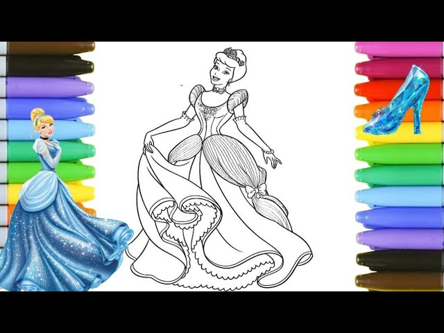 Princess👸 Cinderella  | Disney princess cartoon | #episode9 |  Colouring 🌈✨ craft