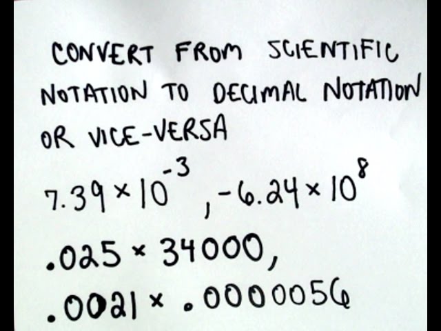 Converting Between Scientific Notation and Decimal Notation