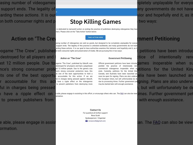 Please sign the petition or take action - StopKillingGames.com