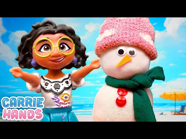 Disney Encanto Mirabel Goes On Vacation And Builds a DIY Snowman | Fun Videos For Kids