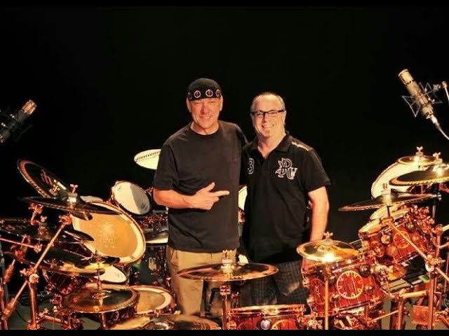 Setting up Neil Peart's drums with "Lorne Wheaton" Drum Tech.