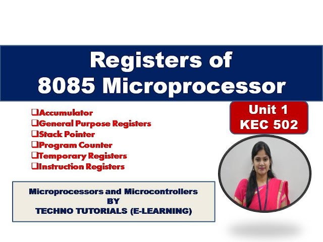 Unit 1 L5 | 8085 Registers | Registers of  8085 | Accumulator | Flag Register | Stack Pointer