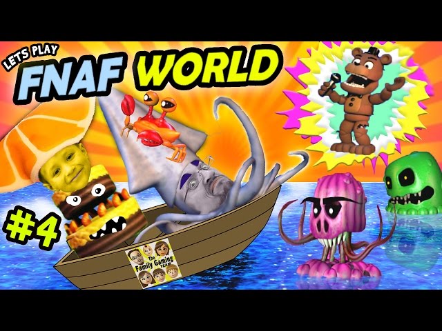 Lets Play FNAF WORLD #4:  FOUND THE OCEAN! (Chase & Duddy Explore the Deep Blue Sea on FGTEEV)