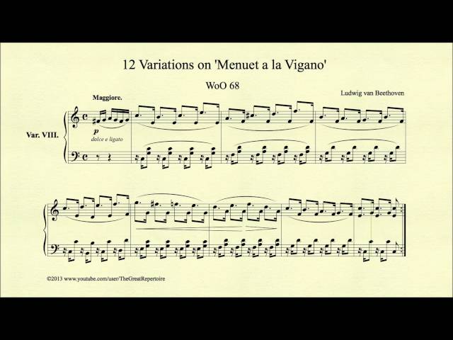 Beethoven, 12 Variations on Menuet a la Vigano, Variation VIII, WoO 68