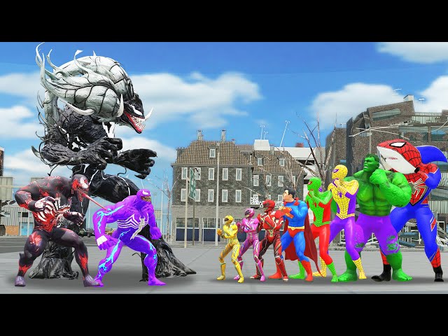 Spiderman Superheroes Venom3 hulk rescue Thor battle Shark Spiderman roblox |King Spider