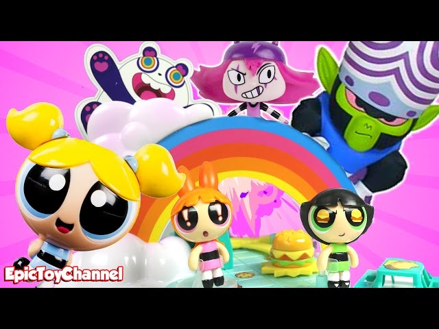 Powerpuff Girls Toy Video: Story Maker System ToysReview + Bubbles Blossom Buttercup + Mojo Jojo