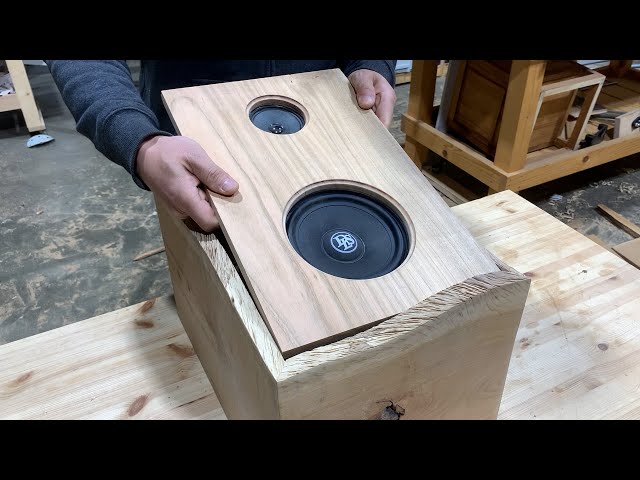 Making Live Edge Wooden Speaker from Cherry Wood Slab