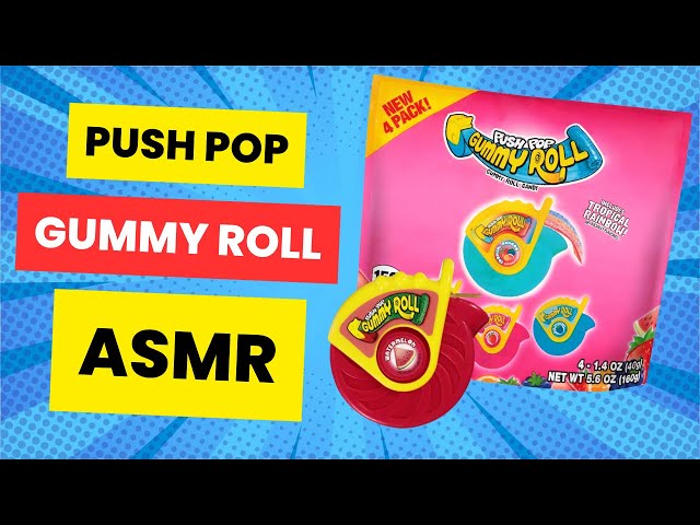 NEW Push Pop Gummy Roll ASMR Unboxing! 🍬 | Exploring 4 Flavors | Satisfying Candy Dispenser Sounds