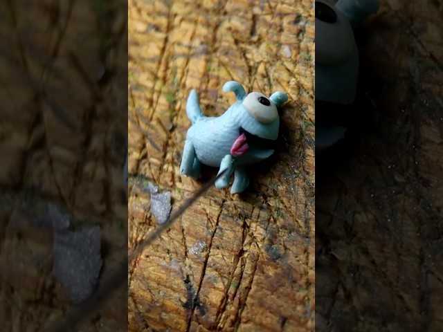 Tiniest AMONG US PUPPY in the world 🦴 #amongus #polymerclay #miniature