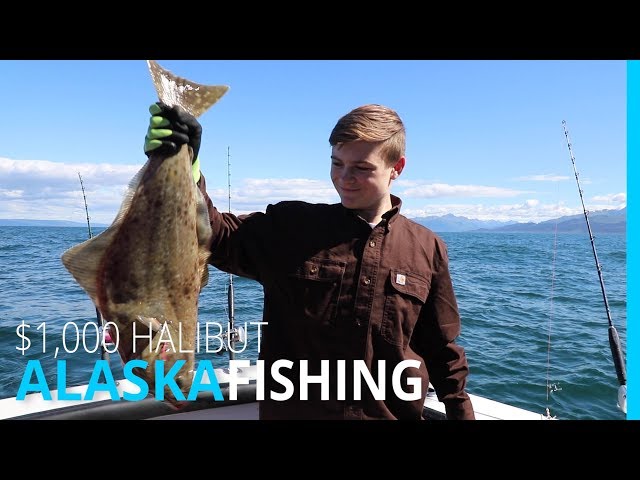 14 YEAR OLD CATCHES $1,000 HALIBUT IN HOMER ALASKA