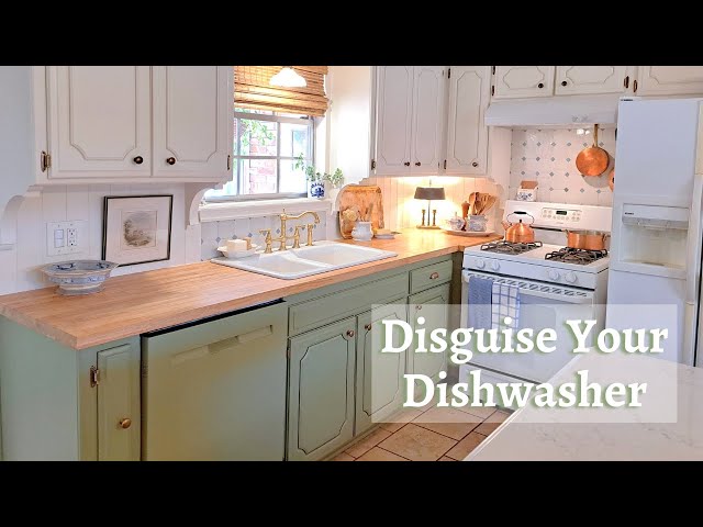 Designer English Cottage Kitchen Tip ~ Disguise Your Dishwasher