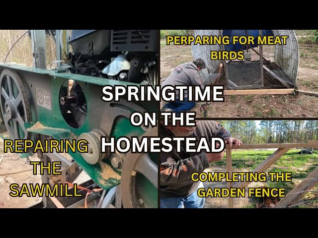 REPAIRING MY #woodlandmills #hm122 Garden, Fence, Gates, Homestead, Cleanup, Springtime, Excitement,