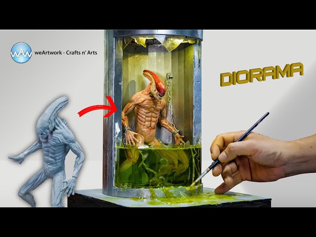 How to make alien in the laboratory nasa's Diorama | Epoxy esin | Polymer Clay