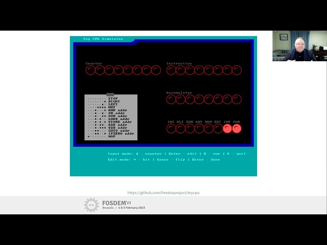 FOSDEM 23: Learn 8-bit machine language with the Toy CPU emulator