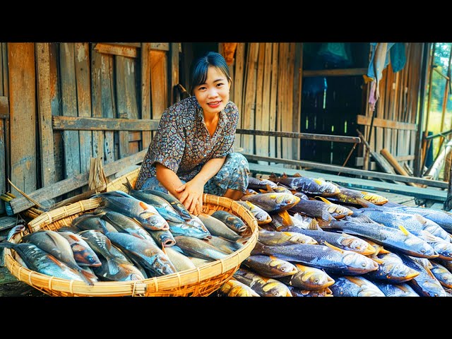 Singe Mom Reveals Secret Technique to Make Salted Preserved Fishes - Fishing in Rural Life
