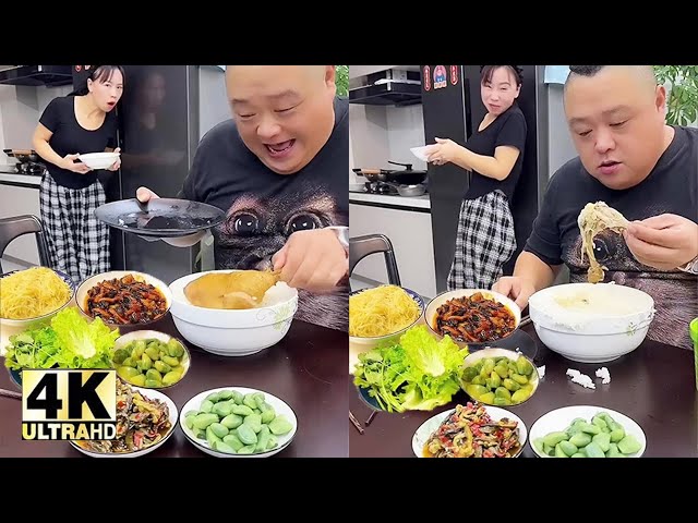 Funny Husband and Wife Eating Show - Epic Food Battle!🤣😂# asmr# Delicious L food and things# food