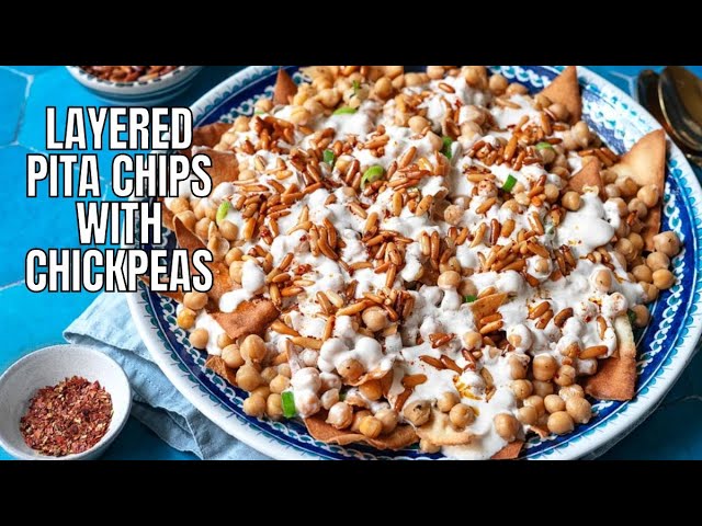20-Min CRUNCHY Pita Chips with Chickpeas (Fatteh)