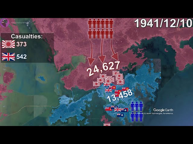 Battle of Hong Kong in 45 seconds using Google Earth