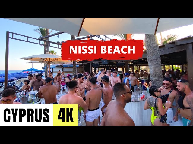 NISSI BEACH, CYPRUS 🇨🇾 [4K] Notorious party beach in Cyprus
