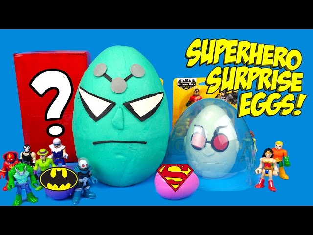 DC Batman & Justice League Play Doh Surprise Eggs Opening!
