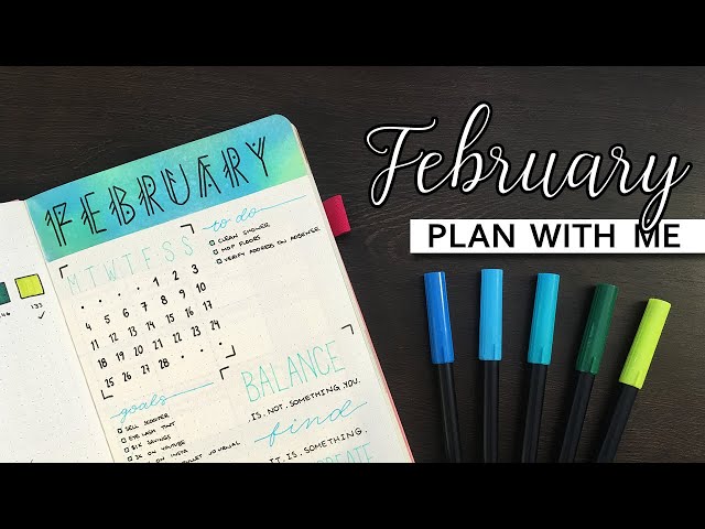February Bullet Journal Setup 💜 Ocean bujo theme with Distress Oxide Inks