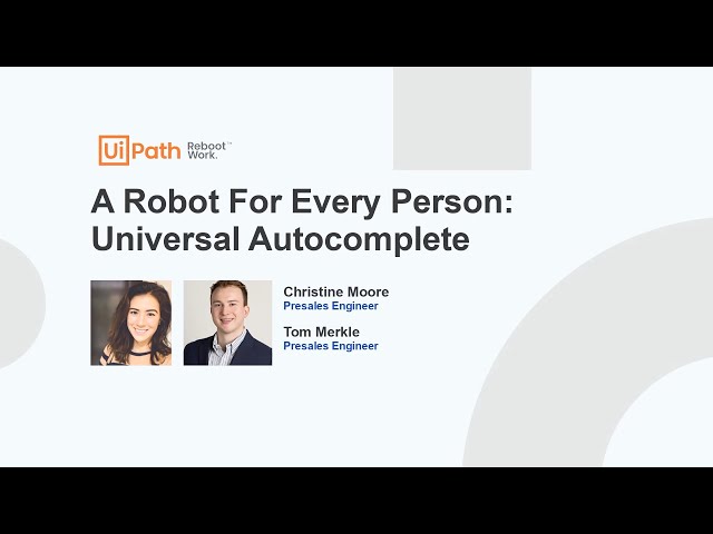 'A Robot for Every Person™': Auto-Complete Text