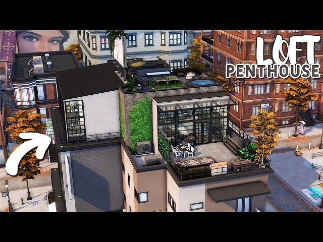 🌆 Loft Penthouse | Luxury Rooftop Apartment | NoCC | Sims 4 | Stop Motion Build