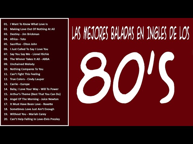 Baladas En Ingles Romanticas De Los 80 y 90 - Romanticas Viejitas en Ingles 80,90's