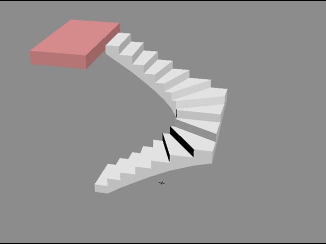 451 - 001 3D модель забежной лестницы